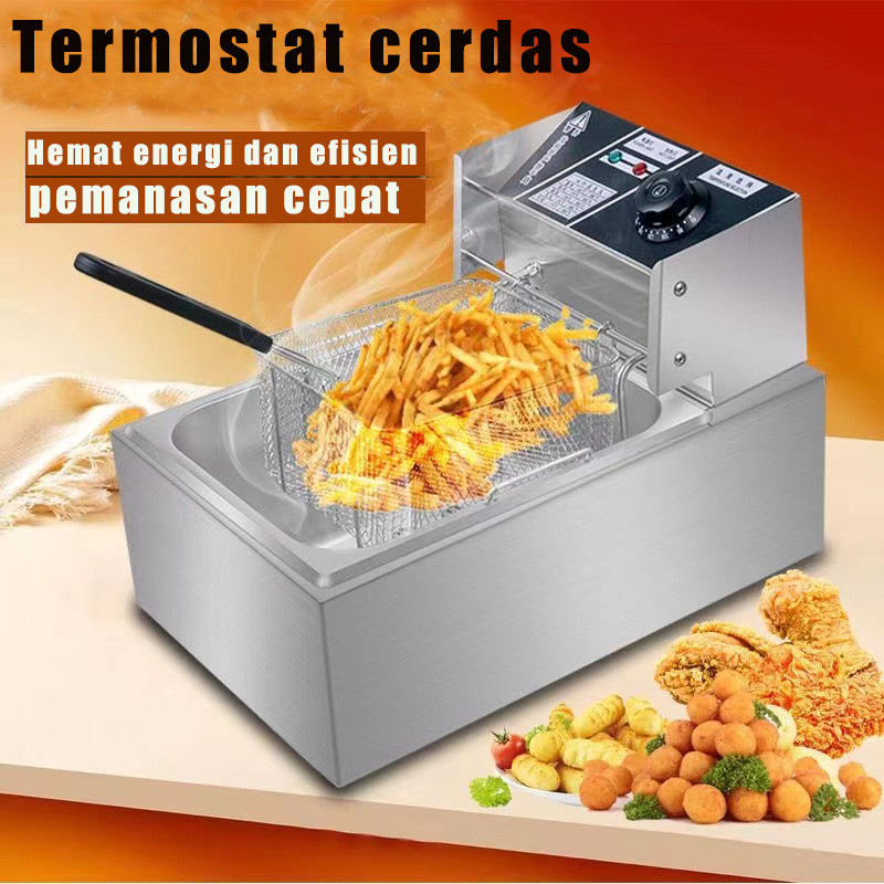 Penggoreng listrik/penggoreng baja tahan karat komersial berkapasitas besar/penggoreng listrik suhu 