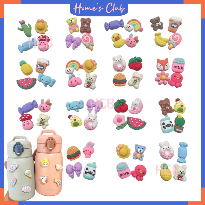 

HCB Sticker 3D 4Pcs Karakter Timbul / Stiker Botol Tumblr Hp Diy Craft / Sticker 3D Tempel Sticker Tumbler Aesthetic