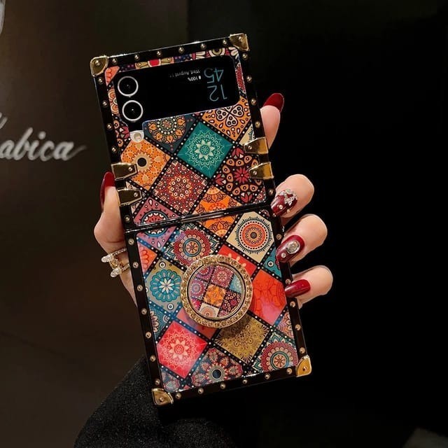 CASING SAMSUNG GALAXY Z FLIP3 FLIP4 FLIP 3 4 RETRO CASE LUXURY SARUNG HP