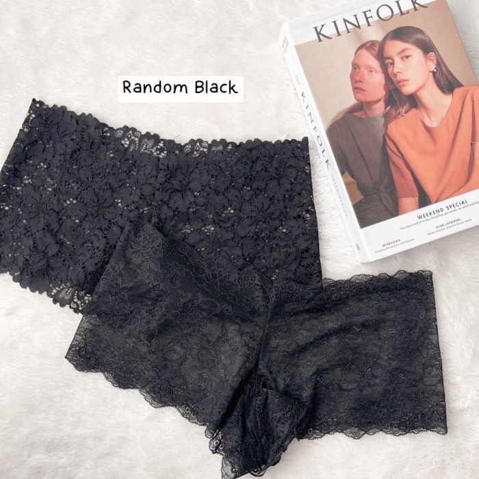 VS LACIE BOY SHORTS Lace Shortie Panty / Highwaisted Panties / Celana Dalam Tinggi Seperut / Boxer B