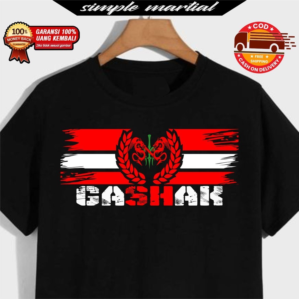 Kaos Persaudaraan Setia Hati Terate GASHAK-shirt PSHT Raja Tega Gashak Fighter 1922 Plastisol Distro