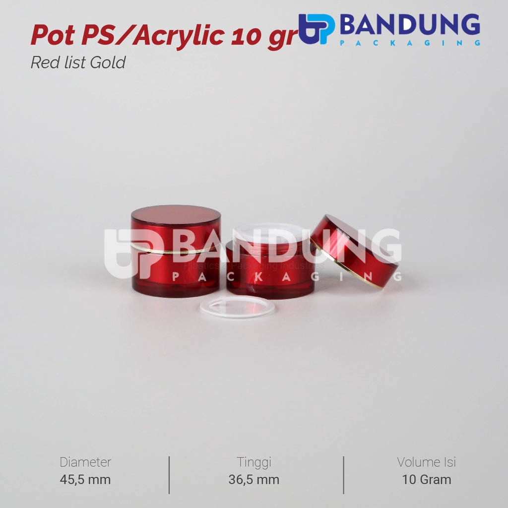 Pot Cream Merah Marun 10 Gram Acrylic / Pot Acrylic 10 gr / Pot Kosmetik Acrylic 10 gr / Pot Cream A