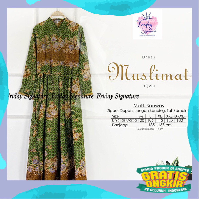 [SVJ] Gamis Muslimat NU Seragam NU Gamis NU Gamis Pengajian Gamis Pengaosan Batik Hijau Tua Dewasa F