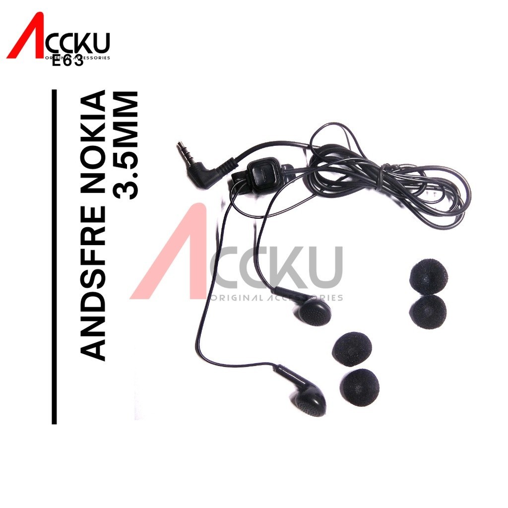 HOT A [ E63 ] Headset Nokia X2 Lubang Standar Jack 3.5mm Headset  Handsfree Nokia Asha 205 Nokia e71