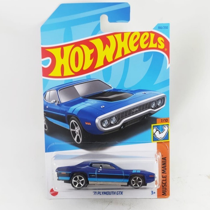 HW Hotwheels 71 Plymouth gtx Biru MAINAN ANAK MINIATUR DIECAST PAJANGAN