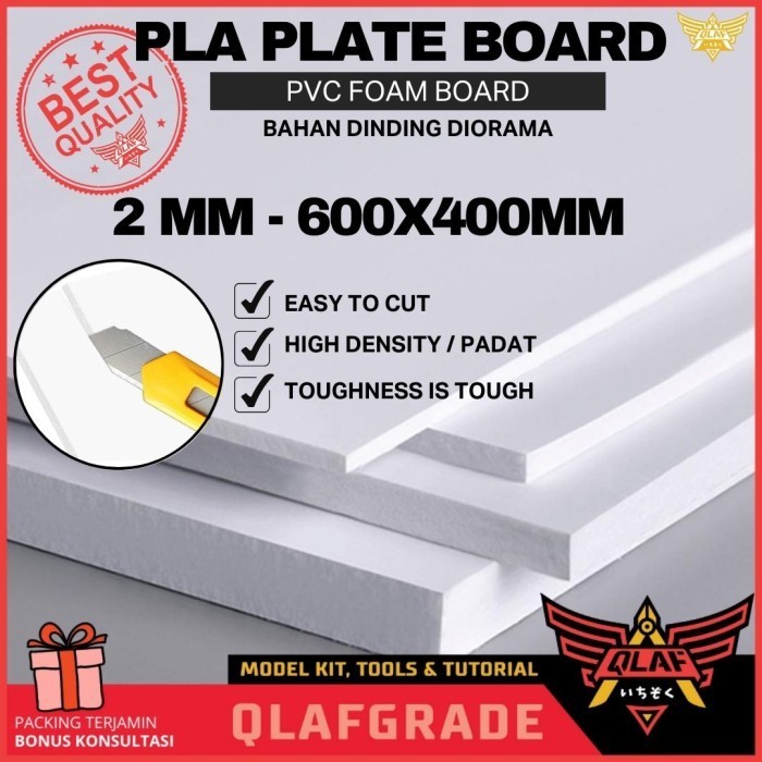 Pla Plate Board 2mm LARGE PVC FOAM 60x40 diorama dinding maket model