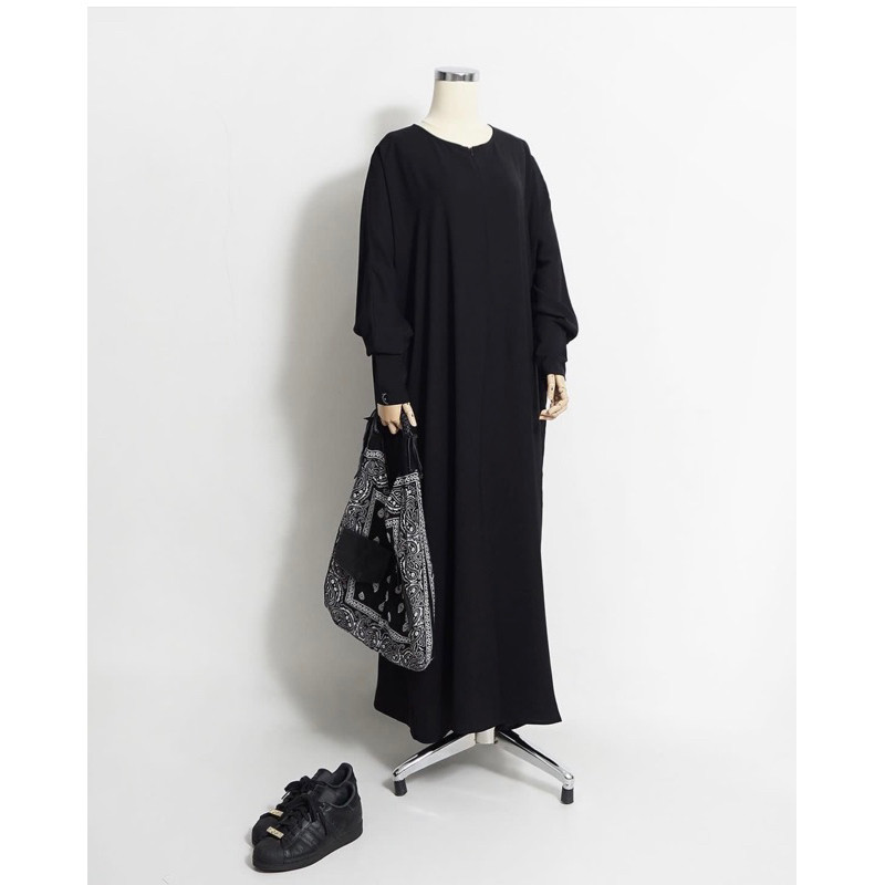 Gamis Abaya Aljena Dress Saila Laeeba Jemima Leyya Kasya Aljenna Black Denim FK Short Oval FK Long P