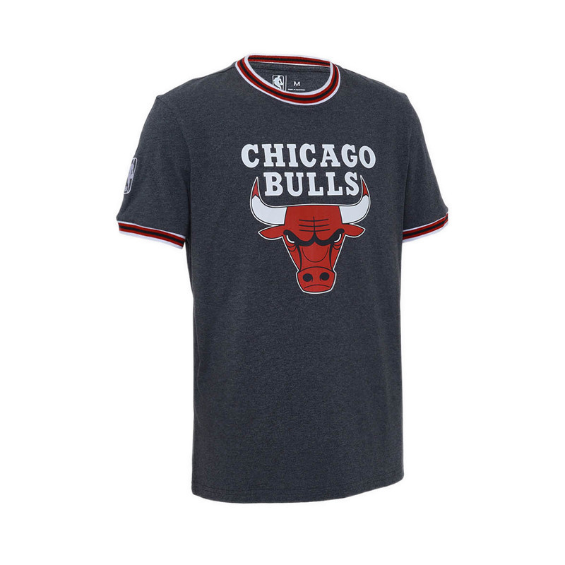 NBA BULLS FLATKNIT MEN' TEE - MELANGE GREY