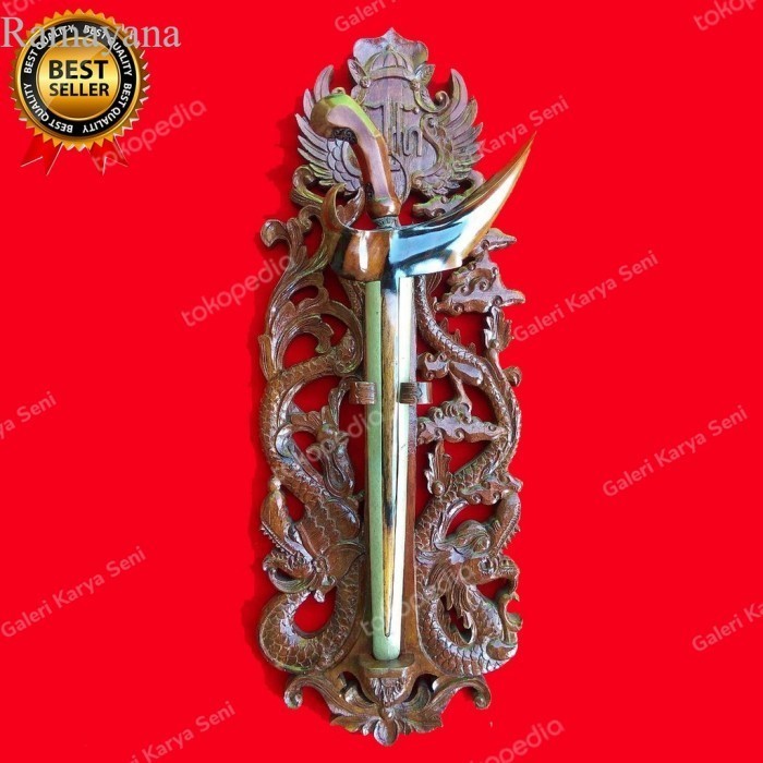 

Blawong Keris Ukiran Naga Kembar Lambang Keraton Jogja Jati Asli murah