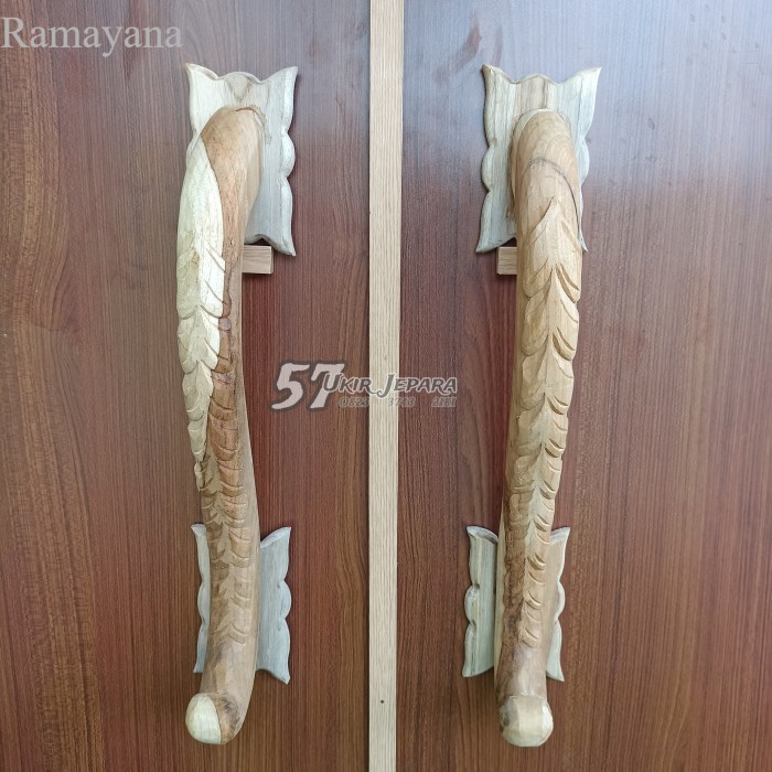 

Gagang rumah ukir jepara motif klasik bahan kayu jati - Tarikan pintu - Mentahan Murah