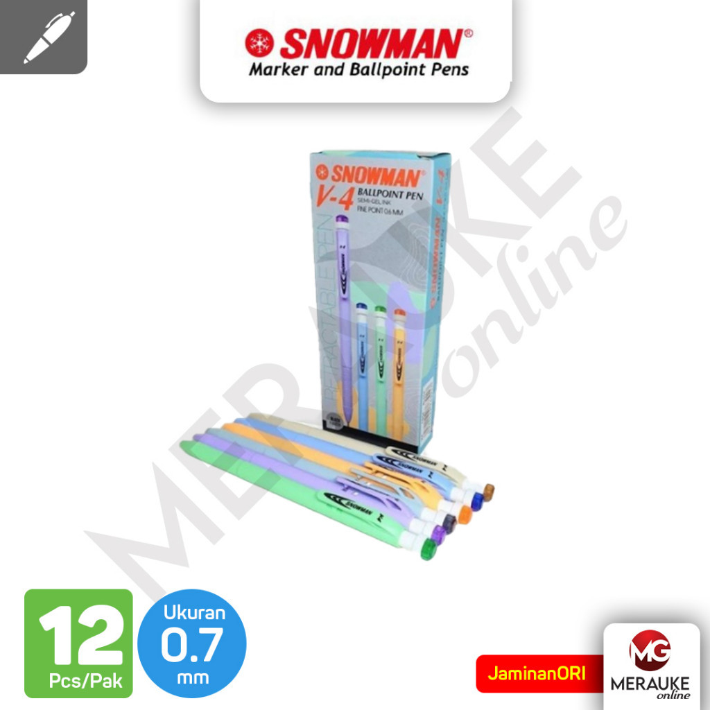 

Ballpoint Snowman V-4 Hitam 12 Pcs