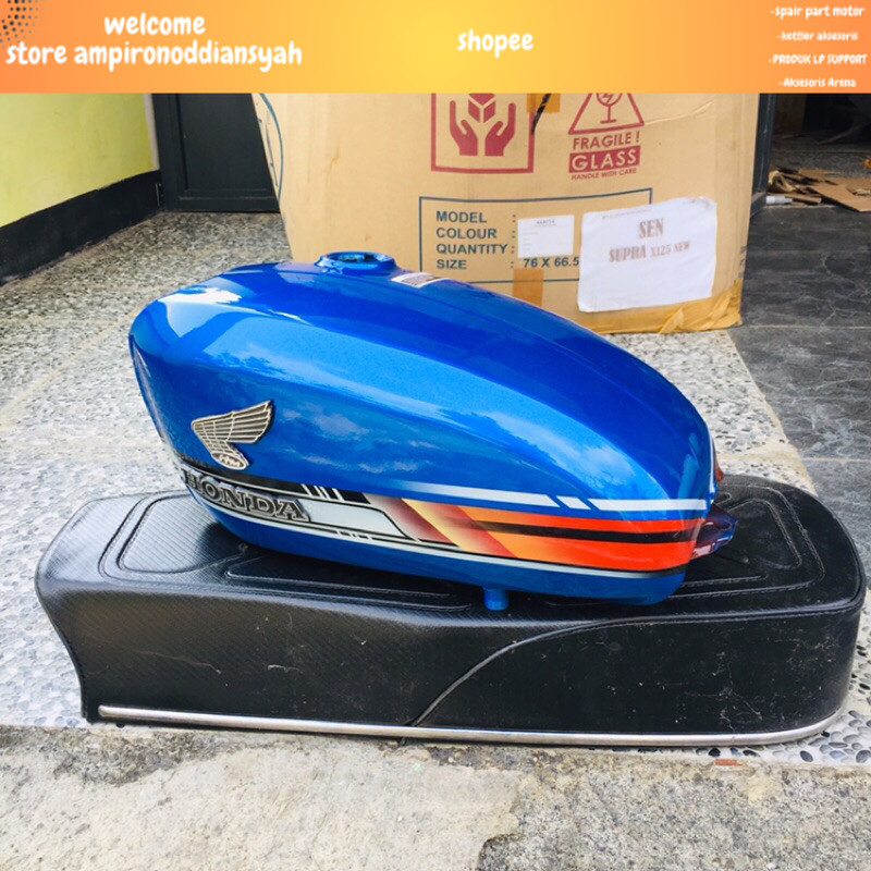 tangki honda cb warna biru motif biruez tangki set jog tangki sultan tangki doraemon set jog carbon 