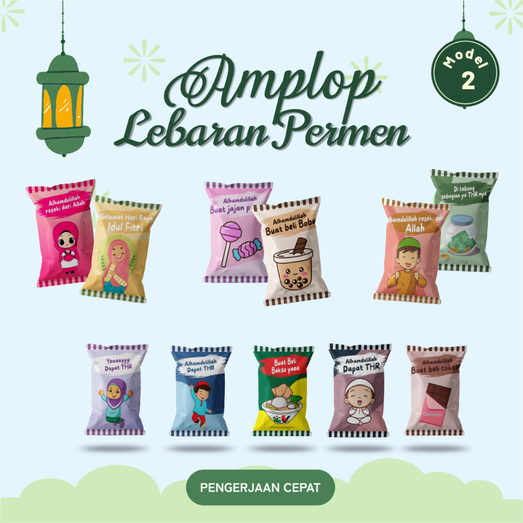 

{Model 2} 10 pcs Amplop Permen Lebaran Lucu Unik Angpau Lebaran Permen