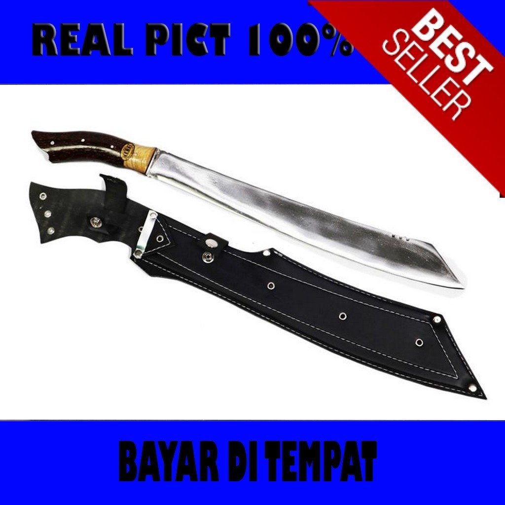 TERLARIS GOLOK KERJA KEBUN Patimura Kalep Hitam Panjang Fulltang Baja Per