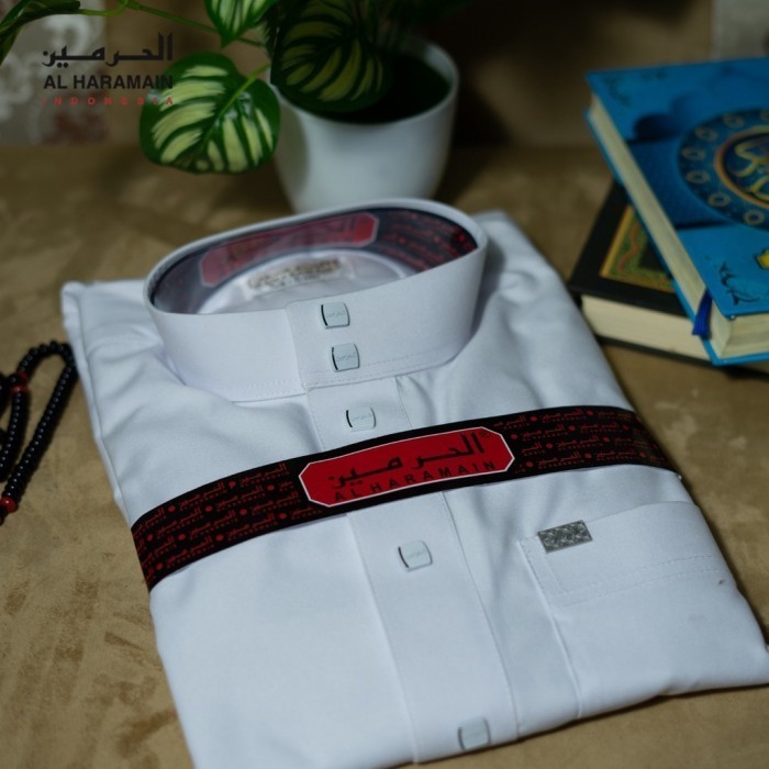 Al Haramain Jubah Gamis Pria Dewasa  Woll 09 Putih