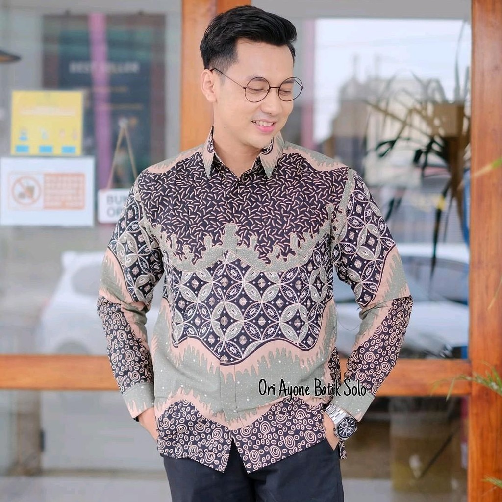 Kemeja batik HIJAU SAGE lengan panjang pendek terbaru 2023 Baju batik warna hijau sage lengan panjan