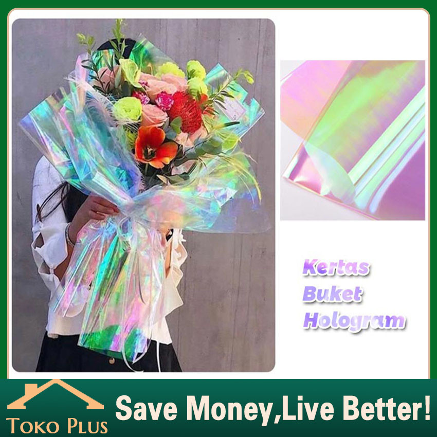 

20 Lembar/Pack HOLOGRAM TRANSPARENT (55 X 55 CM) - Kertas bunga Hologram bening/ Plastik OPP Rainbow / Unicord Paper Transparent / Hologram Cellophane Paper / Kertas bunga Bening / Fuwa Paper / Aksesoris Bunga / Hologram Kertas Bunga Wrapping Paper