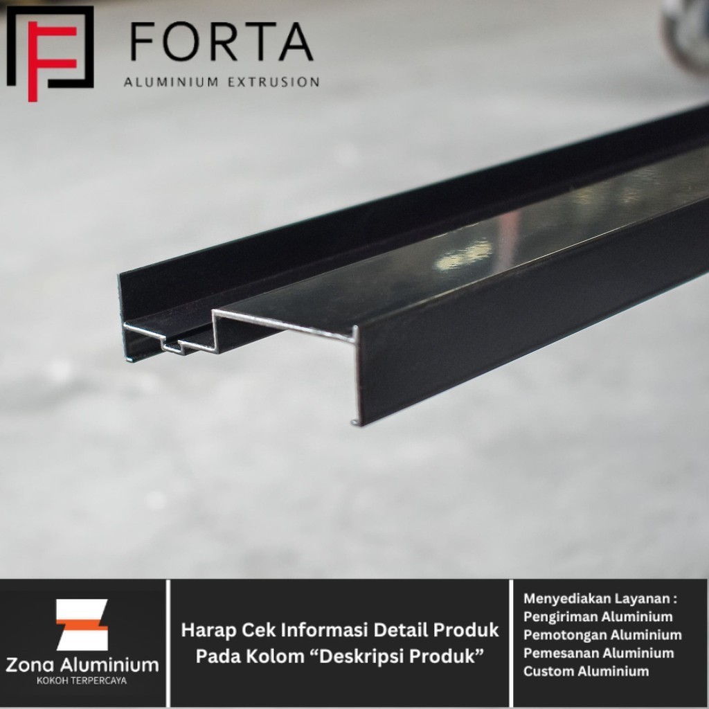 Aluminium FORTA ANODIZING DOFF 9104 Untuk Rel Samping Sliding Door