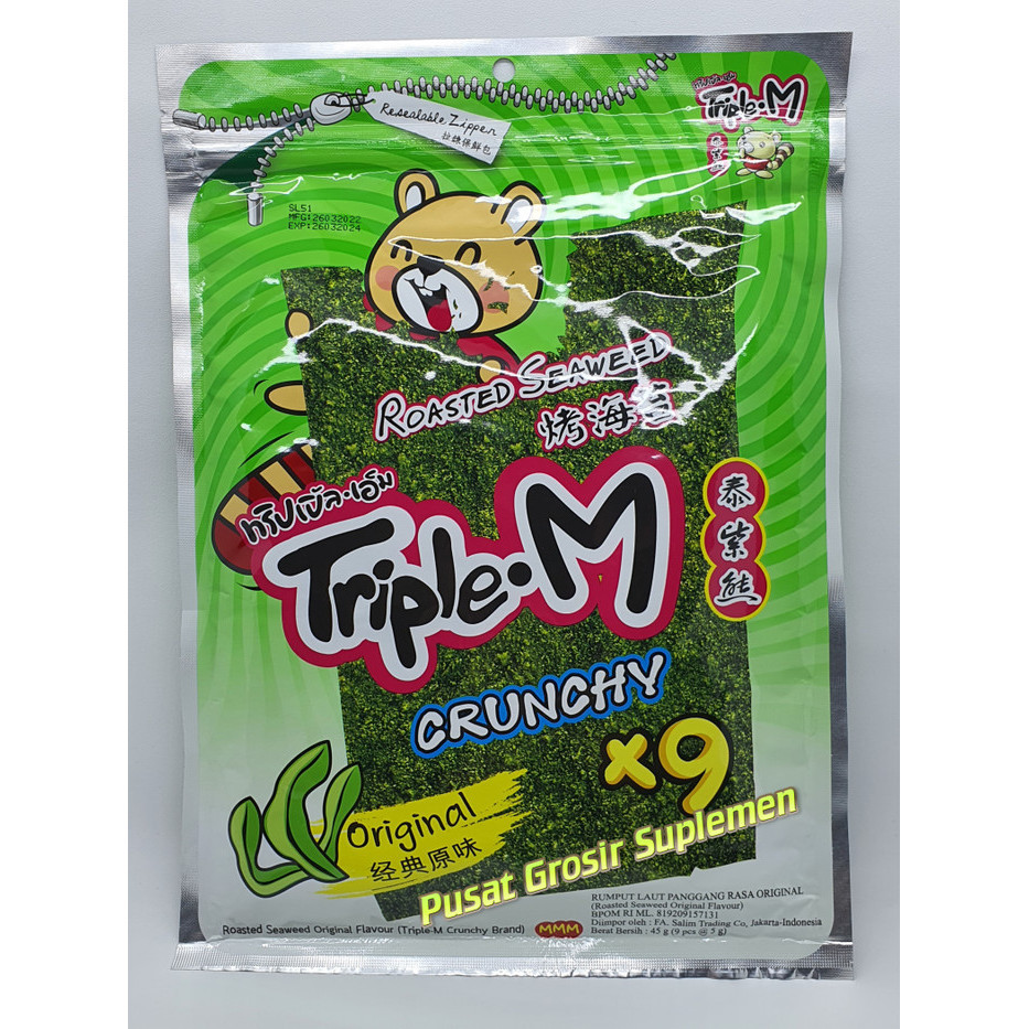 

New Triple M Roasted Seaweed Original - PT SALIM (F120)