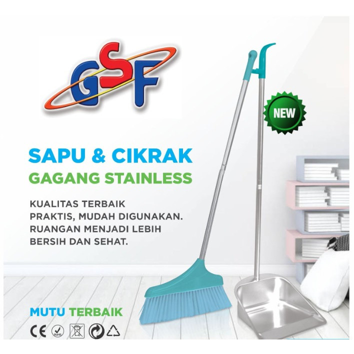 SAPU SEKOP 1 SET GSF 3161 / SAPU DAN CIKRAK GSF 3161 GAGANG STAINLESS