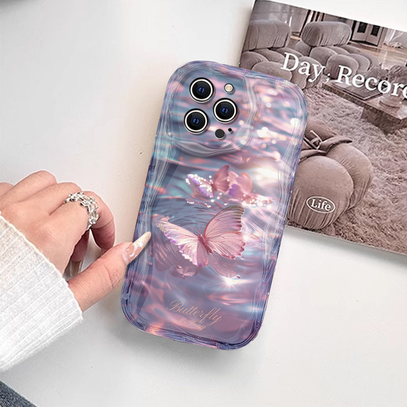 【Case Kupu-Kupu Pink】Lucu Soft Silicone Clear Case Butterfly Android Casing hp INFINIX HOT 8 9 9Play