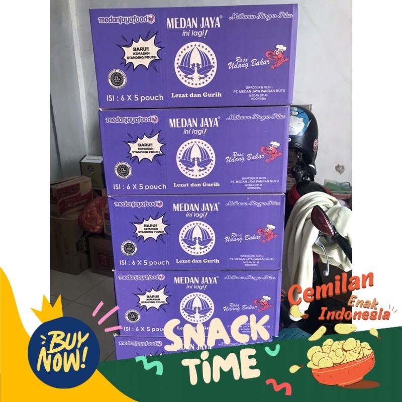 

PROMO SPESIAL MEDAN JAYA 1 DUS ISI 30 BUNGKUS @35GRAM SNACKY MEDAN