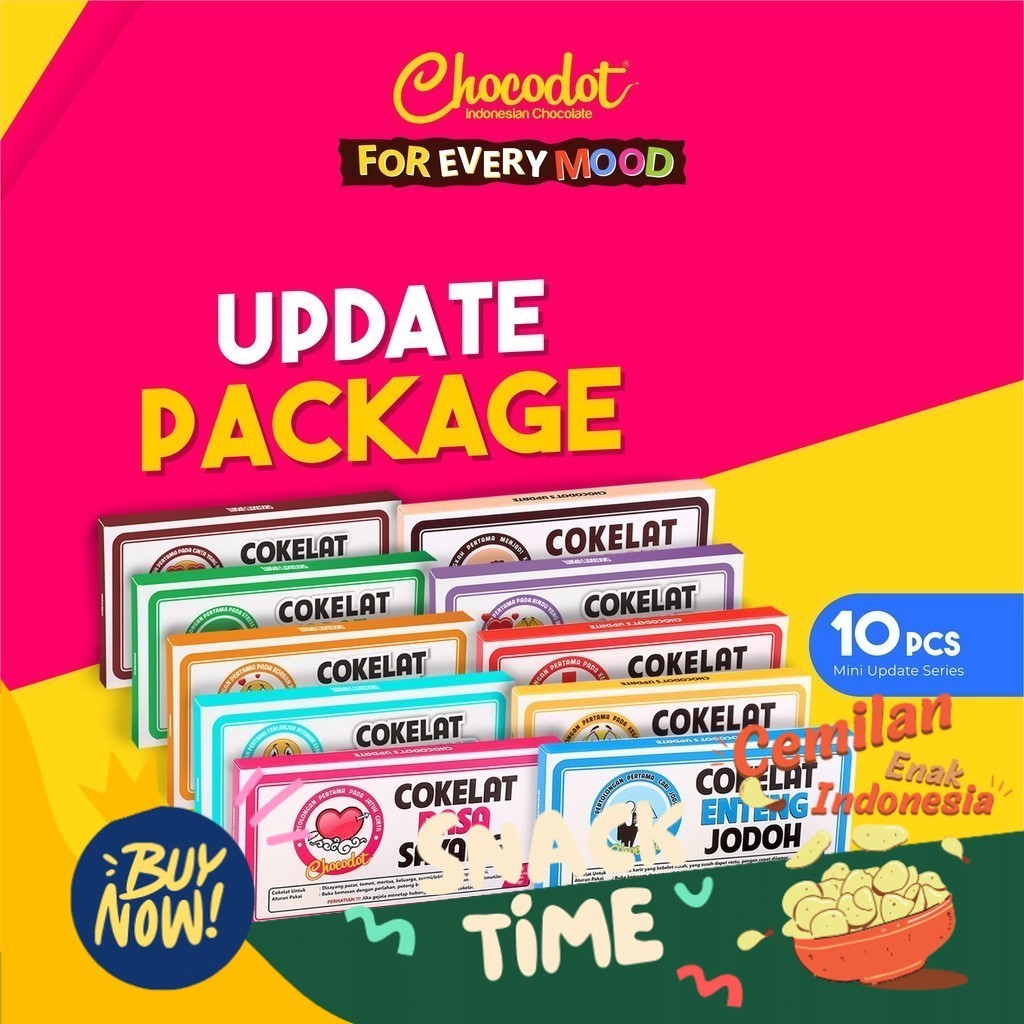 

Special Diskon (PAKET 10 PCS) Coklat Chocodot Update Series 50g