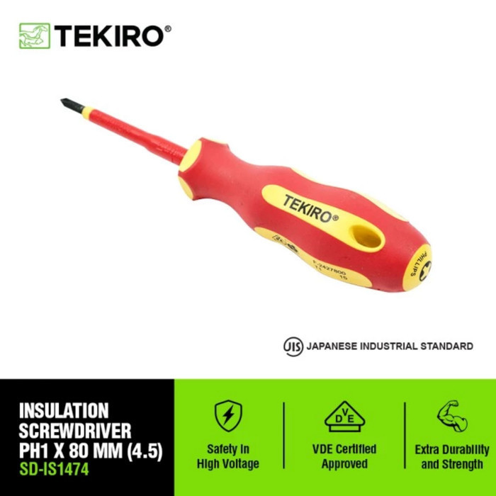 Tekiro Obeng Listrik PH1 X 80 mm (4.5) / Obeng Listrik