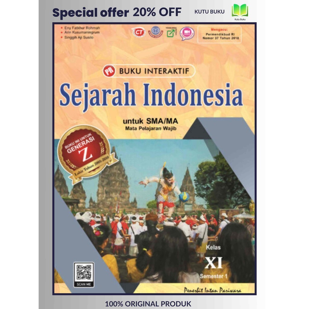 Buku Pr/Lks Sejarah Indonesia K13 SMA/MA Kelas 11/XI Semester 1  Intan pariwara Tahun 2024 Terbaru T