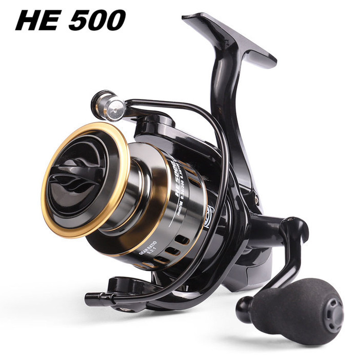 [Best] Fishing Reel LINNHUE Gulungan putar mini, Reel logam 500 1000 - HE500