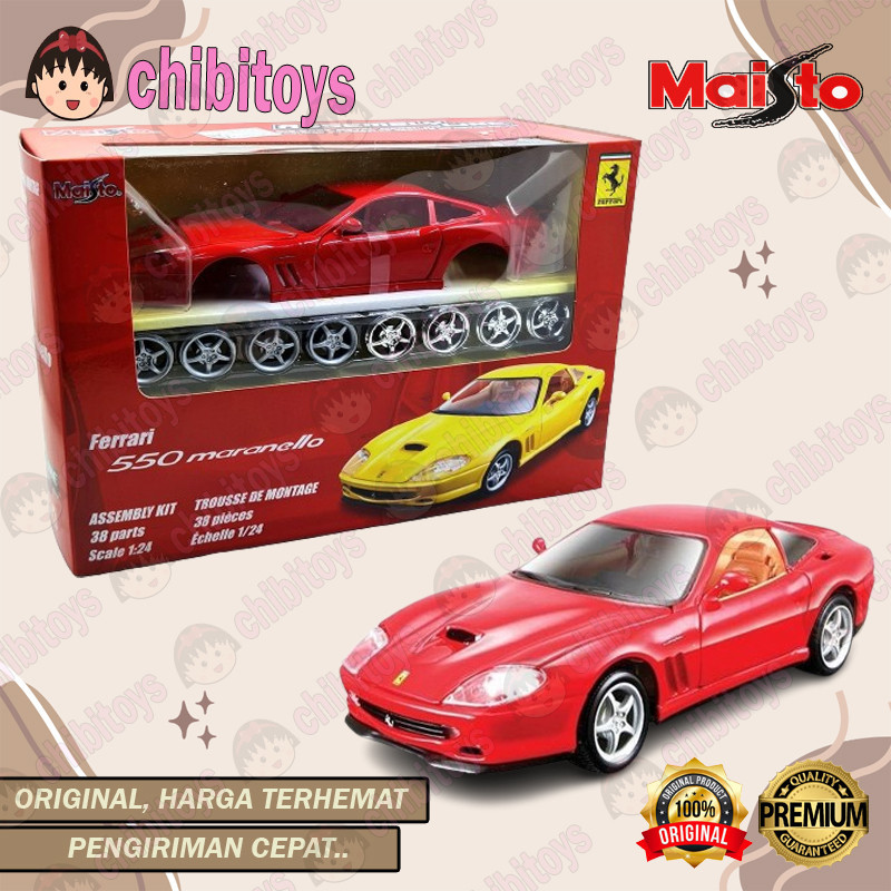 Maisto Ferrari 550 Maranello Merah Skala 1:24 Model Kit Assembly Kit Original