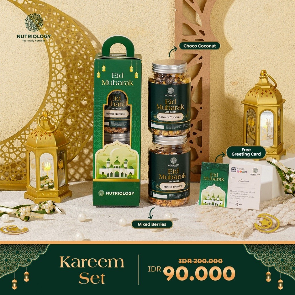 

DISKON Parcel Bingkisan Parsel Gift Hamper Hadiah Lebaran Idul Fitri Granola Nutriology Kareem Set