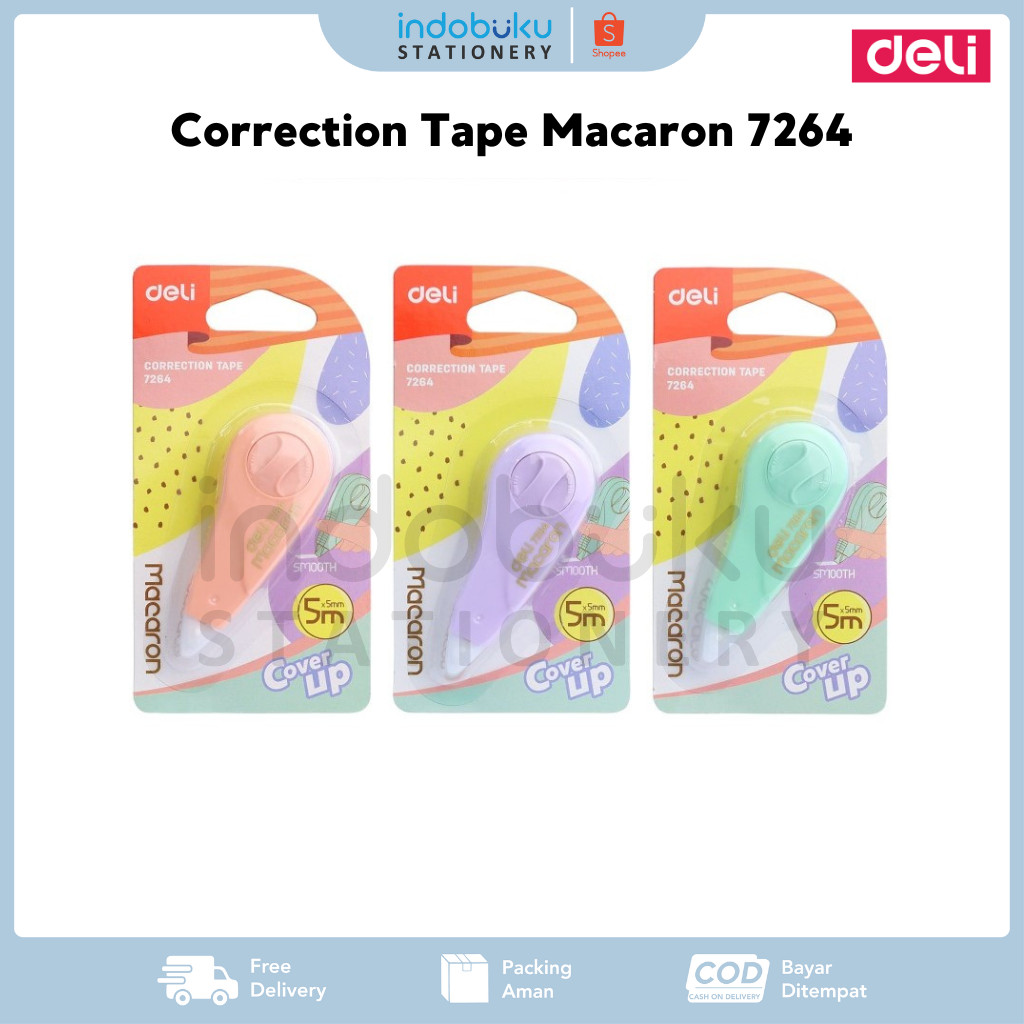 

Correction Tape Macaron Deli 5m x 5mm Tipe X Pita Koreksi Deli 7264