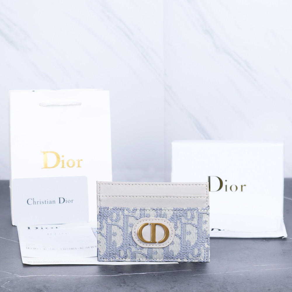 [BRANDED REPUBLIC 2] Dompet Wanita Dior 30 Montaigne Card Holder Oblique Grey Wallet