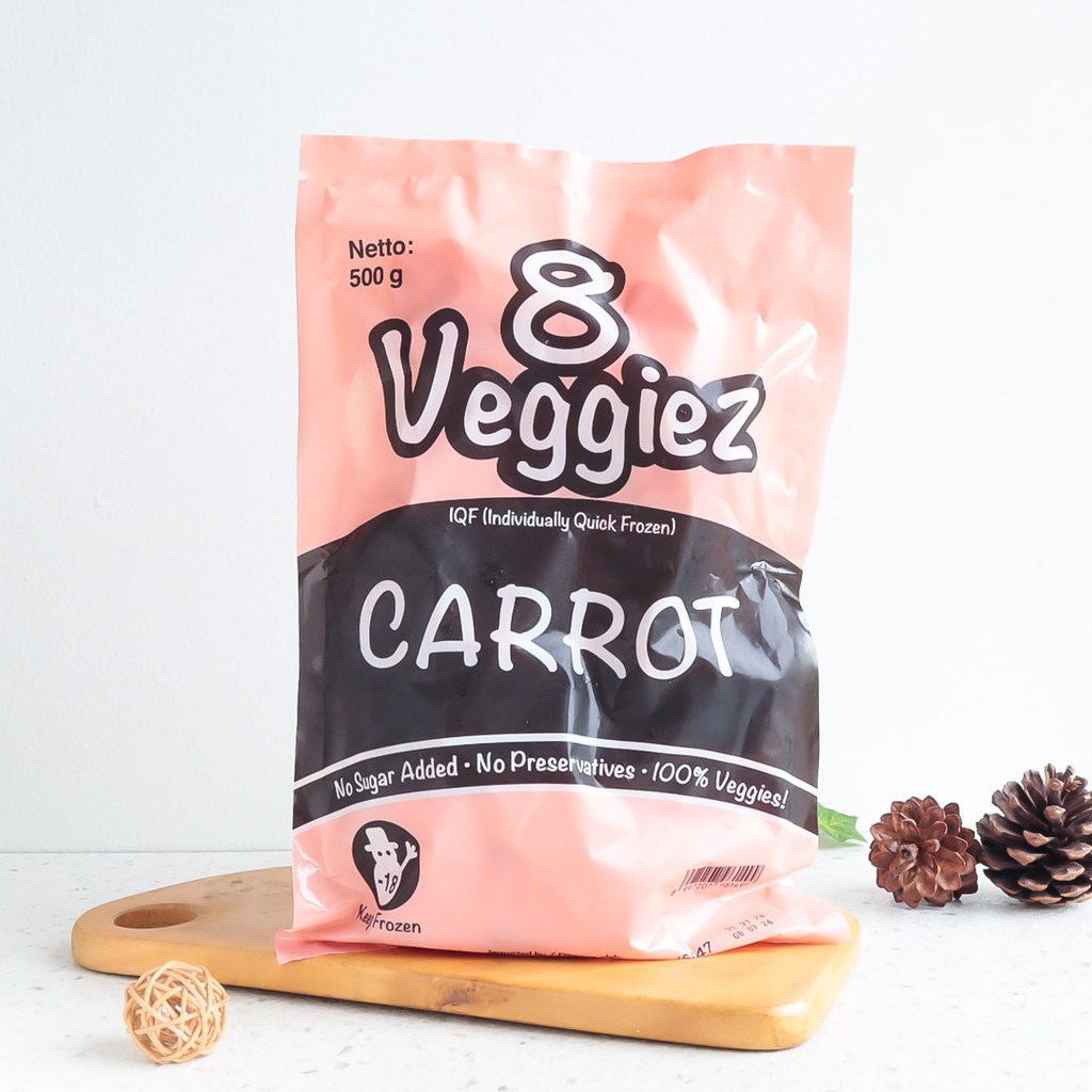 500g IQF Frozen Carrot Flowers Wortel Beku - 8 Veggiez