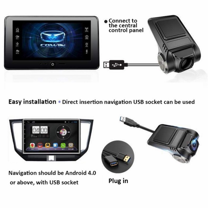 Andar Kamera Mobil Dash Cam 1080P HD USB Dash Cam DVR Full HD USB Perekam
