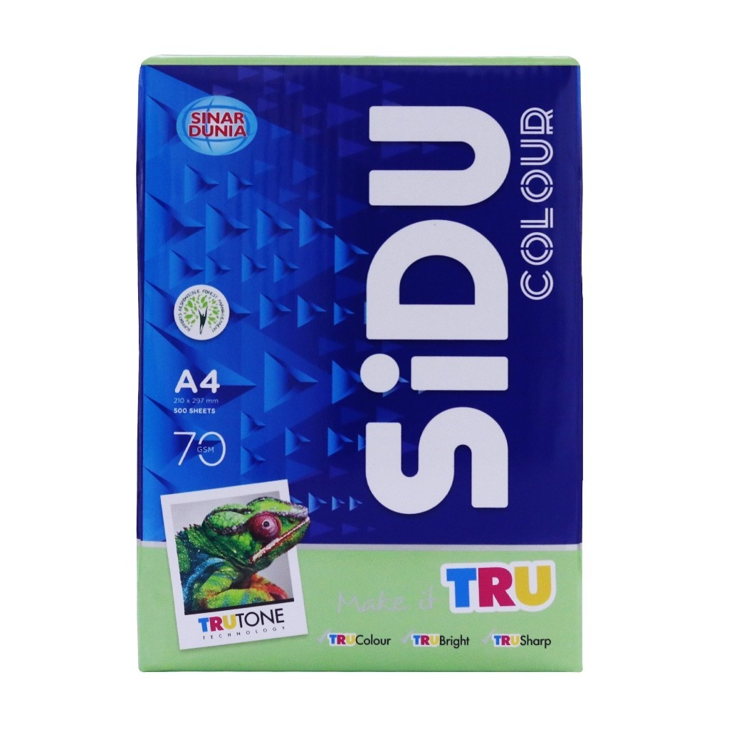 

[Stationery Spectrum] SiDU Kertas Fotocopy Warna Hijau/Green 70 GSM A4 1 RIM - SDU CLR 70 A4 190