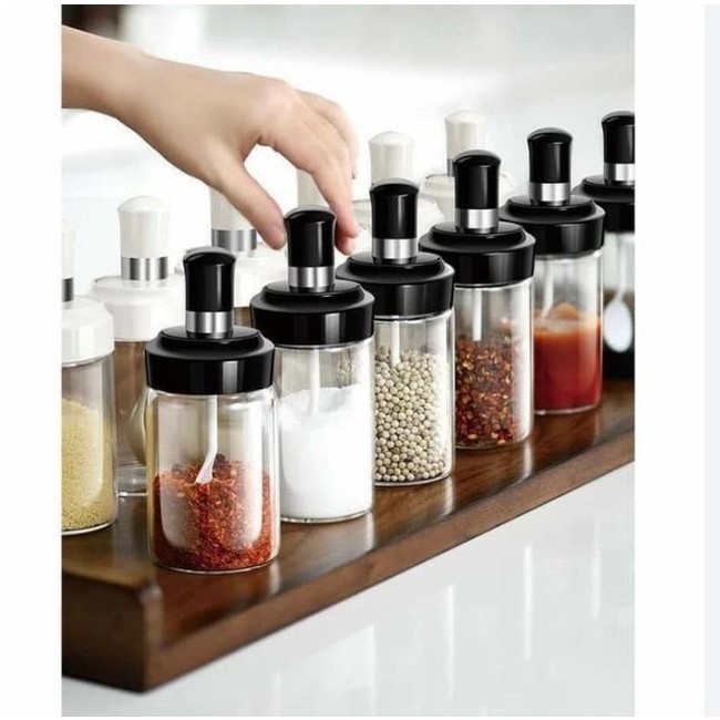 BOTOL BUMBU DAPUR KACA BOTOL BUMBU DAPUR SENDOK BOTOL BUMBU KACA GARAM