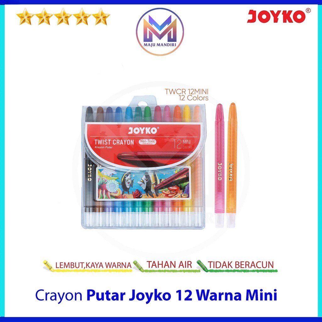 

Crayon Putar Joyko 12 Warna Mini TWCR-12 / Krayon Putar Kecil