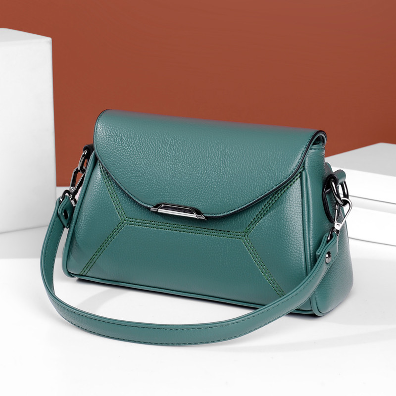 Tas selempang kulit PU wanita tas bahu warna polos langsung dari pabrik