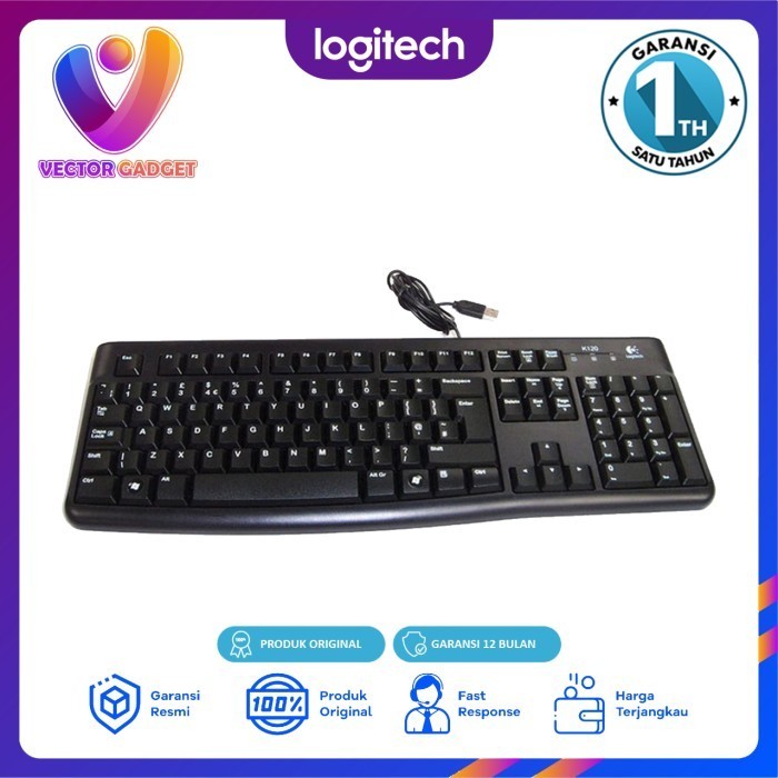 Logitech K120 Keyboard Kabel USB Keyboard Laptop PC Original Logitech