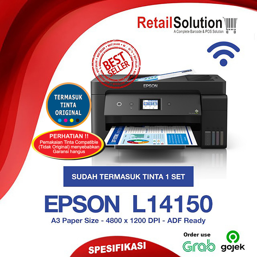 PROMO ROMADHAN SHOP Printer Epson L14150 A3 WiFi Print Scan Copy Duplex Fax - Infus Warna
