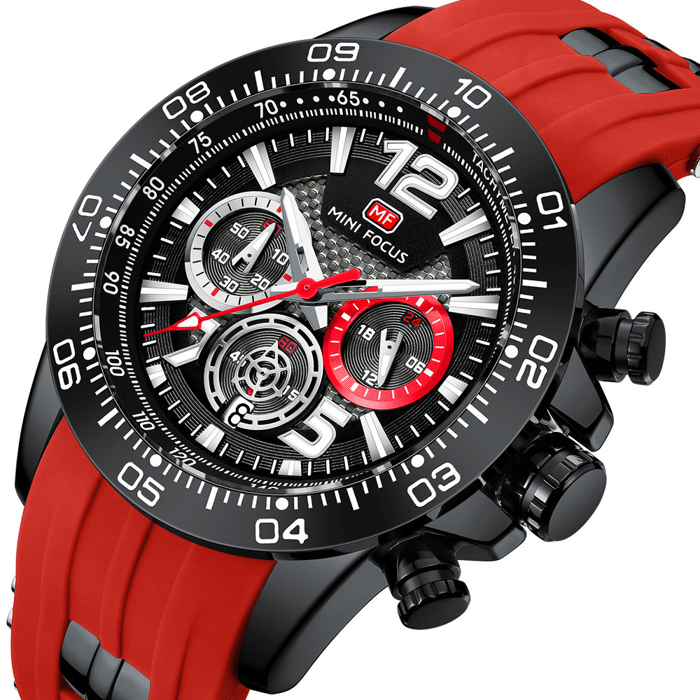 MINI FOCUS Jam Tangan Quartz Pria Merek Logo Kustom Jam Tangan Chronograph Jam Tangan Pria Relogio M