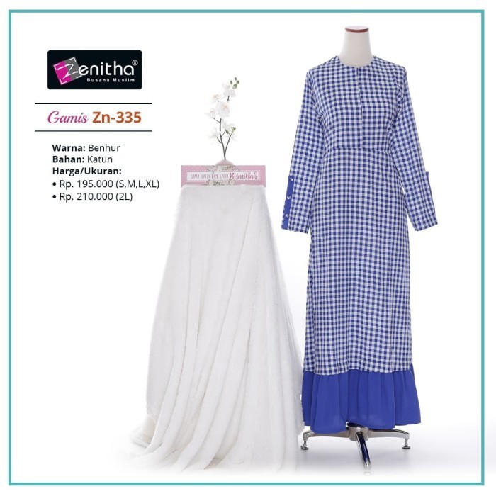 promosi Zn-335 Busana Muslim Wanita Baju Gamis Wanita Katun By Zenitha - Benhur, S