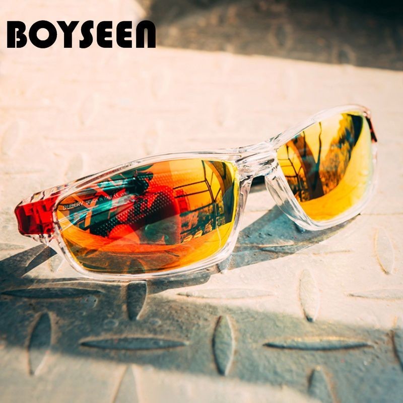 BOYSEEN Polarized Fishing Glasses Men's Coated Reflective Sunglasses UV 400 Sports Cycling Sunglasse