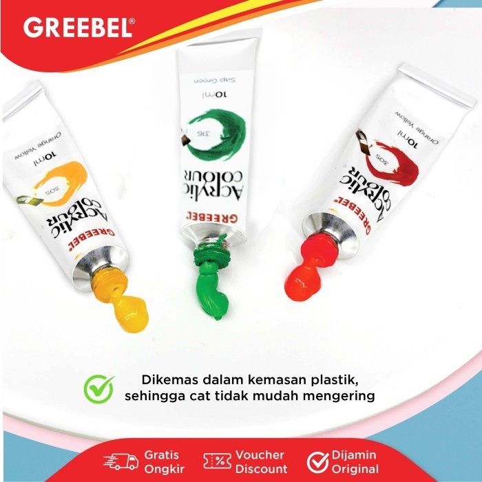 

GREEBEL CAT AKRILIK ACRYLIC 10 ML 24 WARNA Untuk Anak Art Melukis