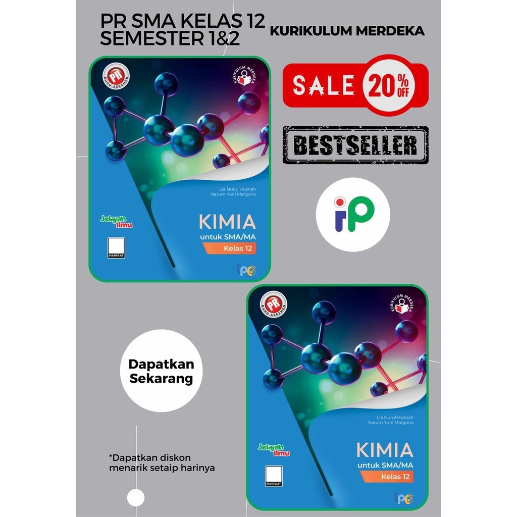 Buku Pr/Lks Kurmer Kimia Kelas 12/XII SMA/MA Semester 1&2 Kurikulum Merdeka Intan pariwara Tahun 202