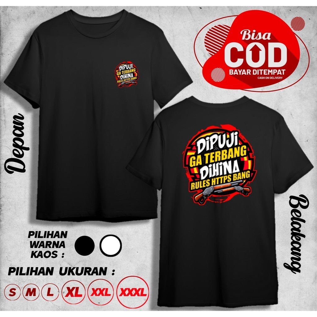 KAOS DIPUJI GA TERBANG DIHINA RULES HT2PS BANG FB BAJU DISTRO COWOK CEWEK