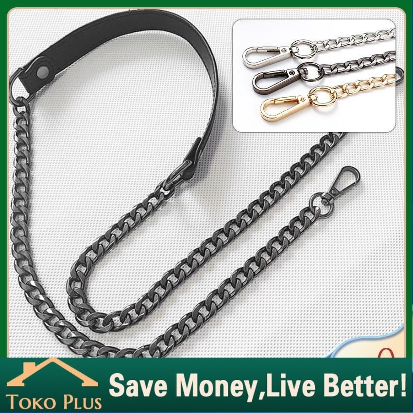 Chain Bag Strap Leather Rantai 120cm Panjang / Tali Tas Selempang Kombinasi Rantai Kulit Premium