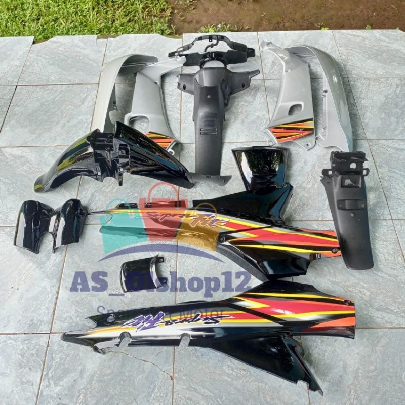 FULL BODY HALUS KASAR SUPRA FIT LAMA SILVER HITAM PLUS STRIPING